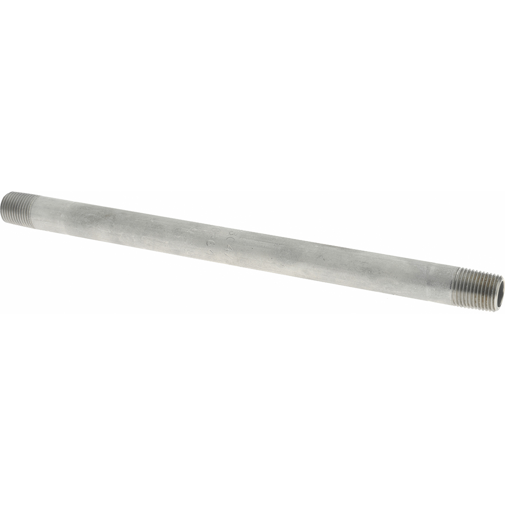 Merit Brass Stainless Steel Pipe Nipple: 1/8" Pipe, Grade 304 & 304L - 4002-550