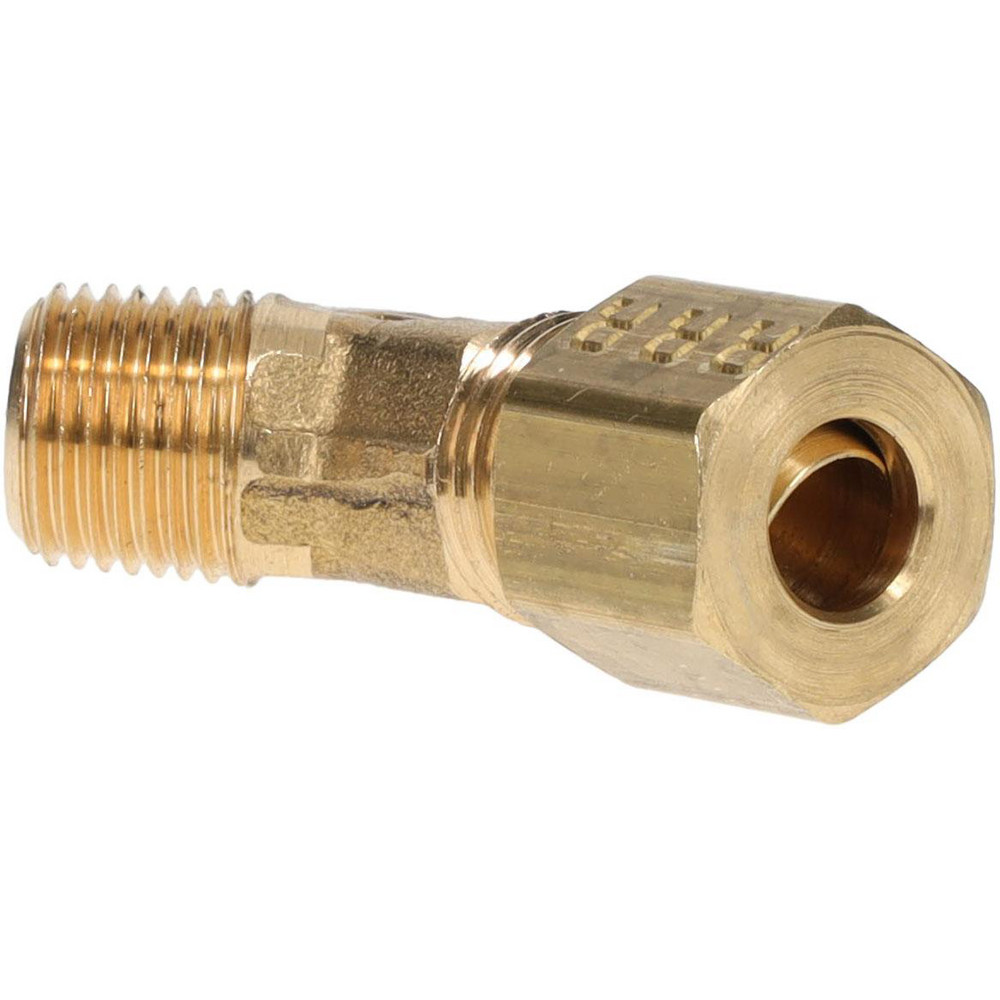 Value Collection Compression Tube Male Elbow: 7/16-24, 1/4" Tube OD, Compression x MNPT - 10774