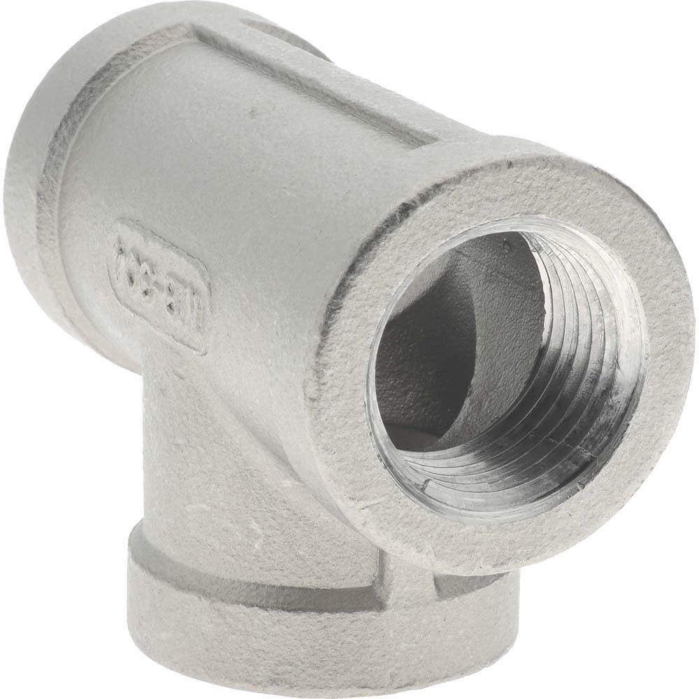 Merit Brass Pipe Tee: 1/2", 304 Stainless Steel - K406-08