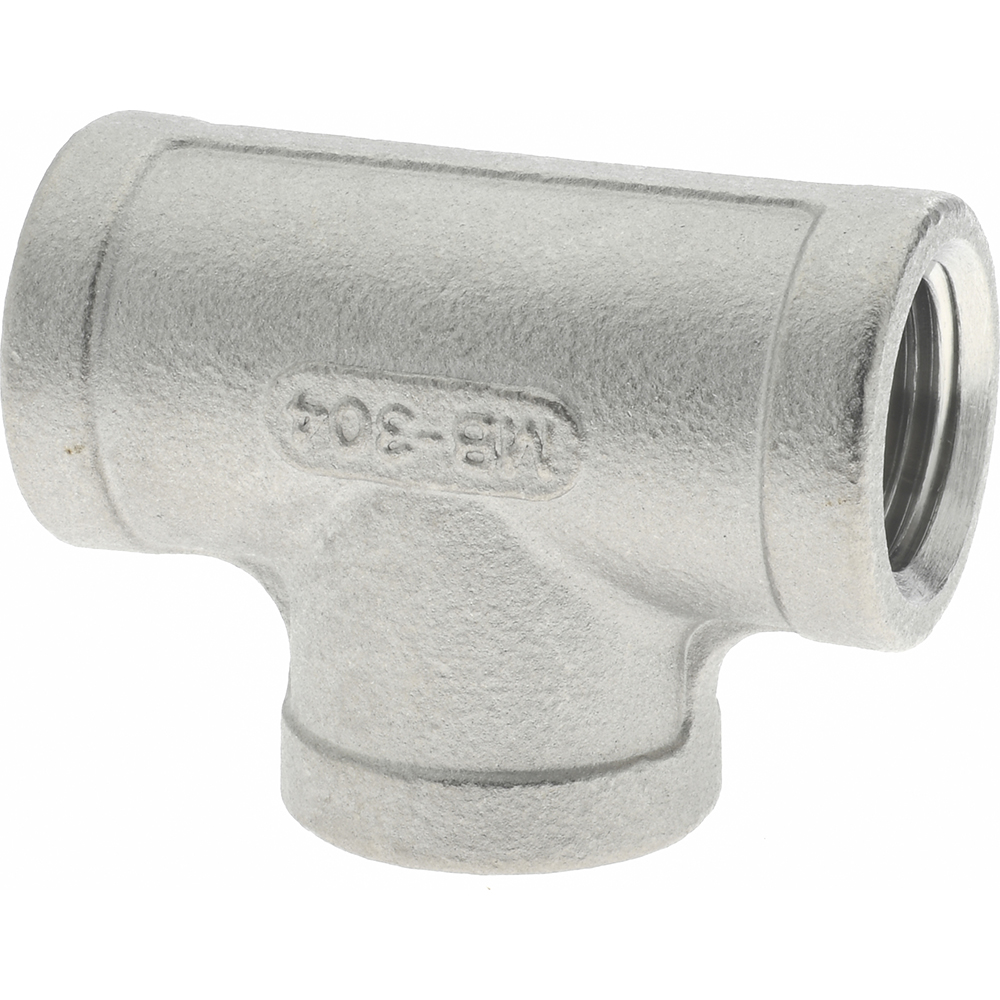 Merit Brass Pipe Tee: 1/2", 304 Stainless Steel - K406-08