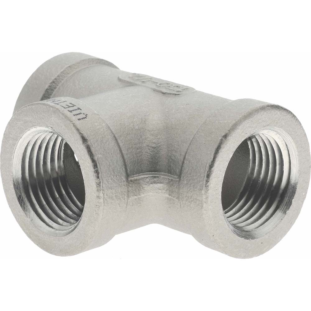 Merit Brass Pipe Tee: 1/2", 304 Stainless Steel - K406-08