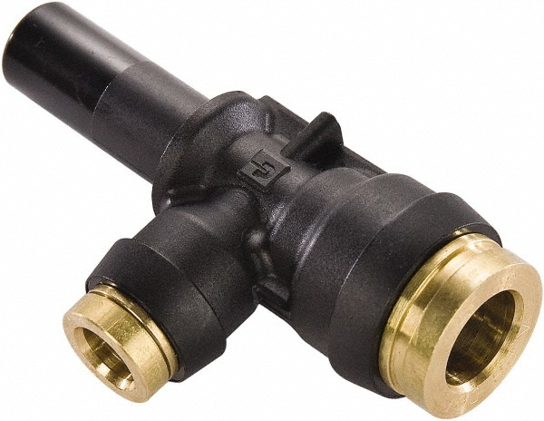 Parker Push-to-Connect Push-to-Connect x Stem Fitting: Plug-In Run Tee, 1/4" OD - 371PTCSP-4-4