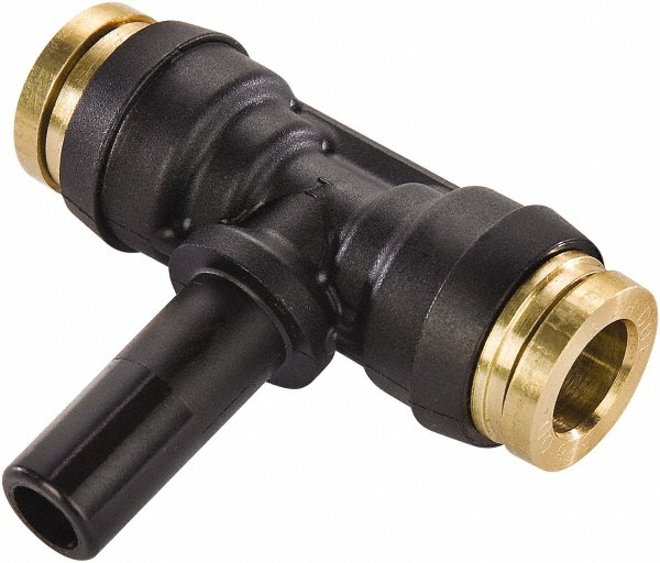 Parker Push-to-Connect Push-to-Connect x Stem Fitting: Plug-In Run Tee, 1/4" OD - 371PTCSP-4-4