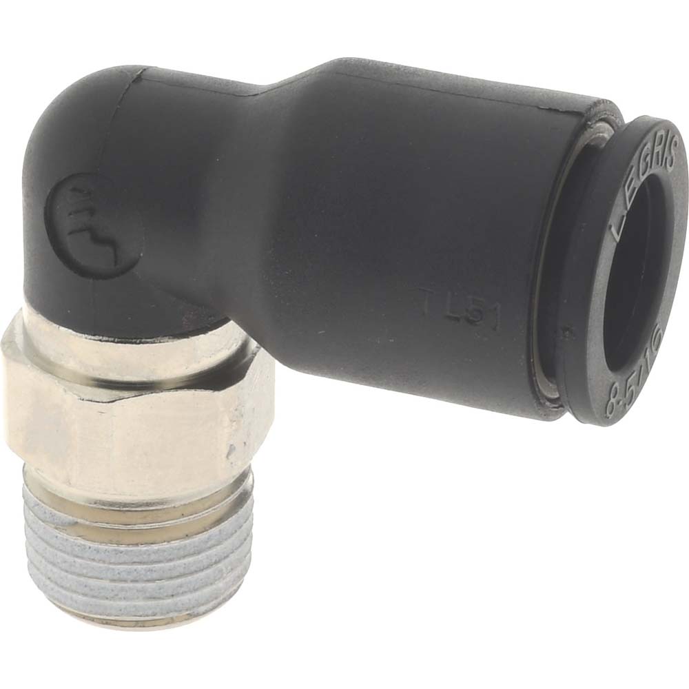 Parker Push-to-Connect Tube x MNPT Fitting: Male Elbow, NPT, 5/16" OD - KP23971