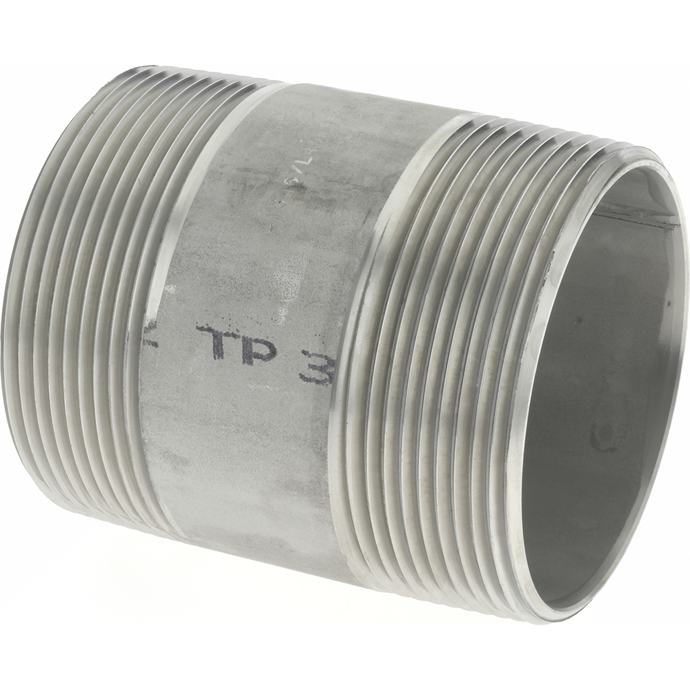 Merit Brass Stainless Steel Pipe Nipple: 3" Pipe, Grade 316 & 316L - 6048-600
