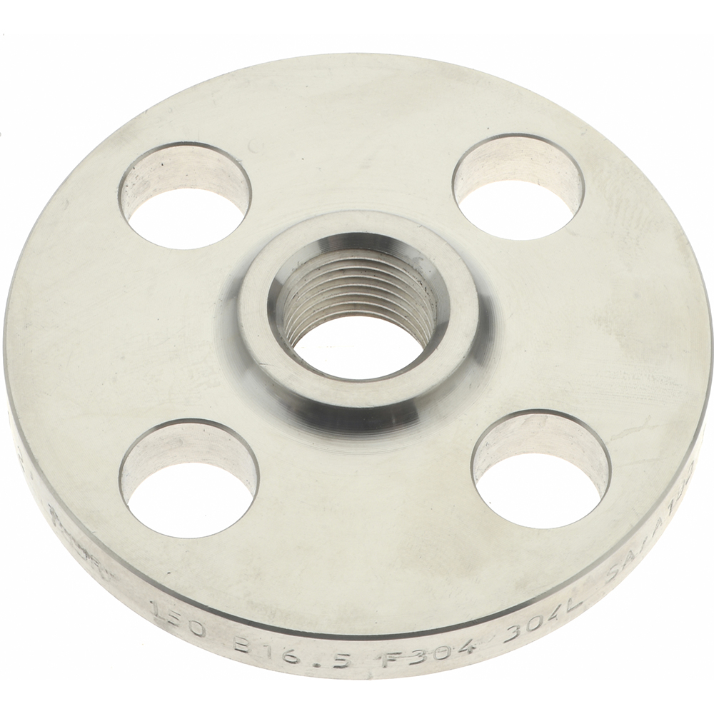 Merit Brass 1-1/2" Pipe, 5" OD, Stainless Steel, Threaded Pipe Flange - A435-24