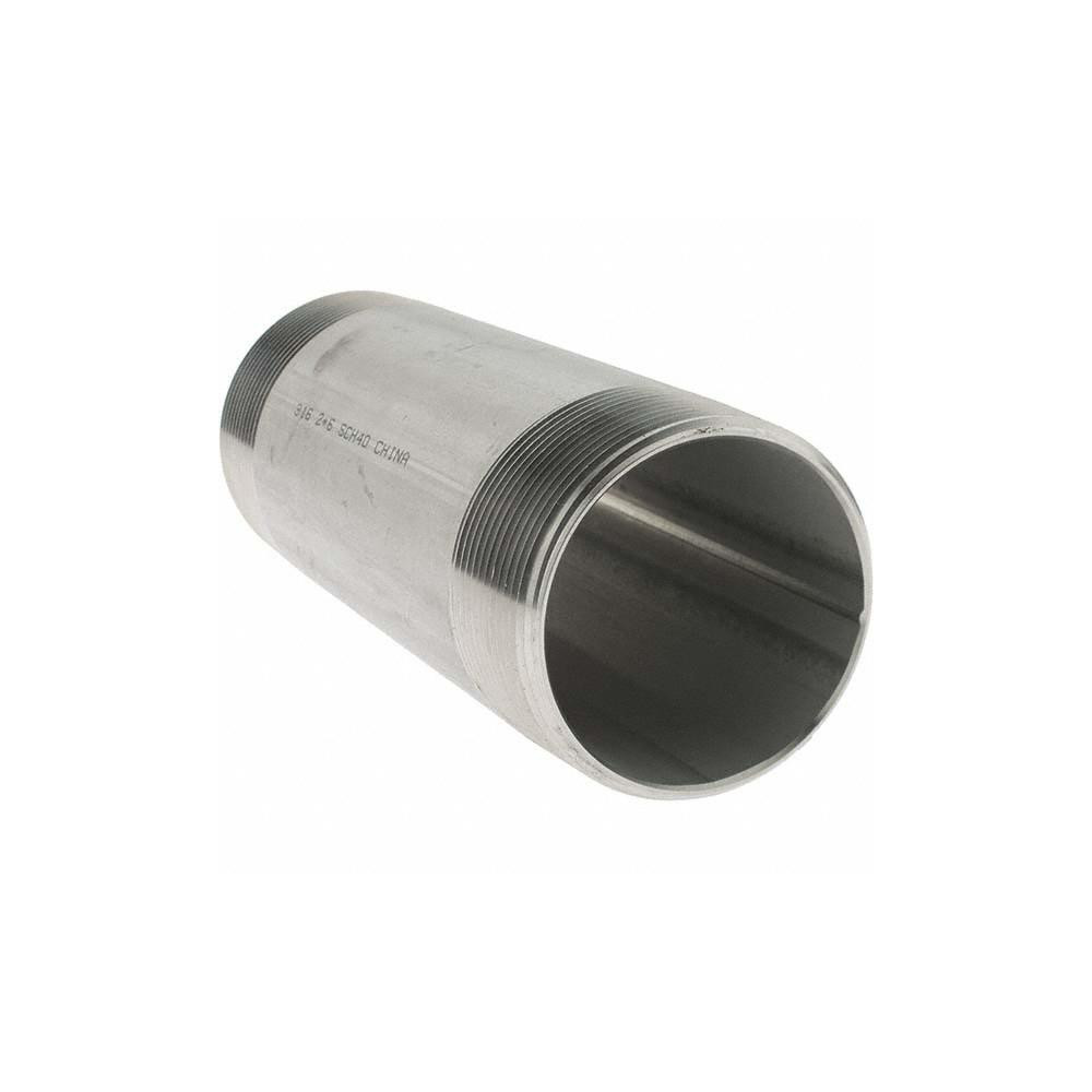 Value Collection Stainless Steel Pipe Nipple: 2" Pipe, Grade 316 & 316L - 6BN2*6