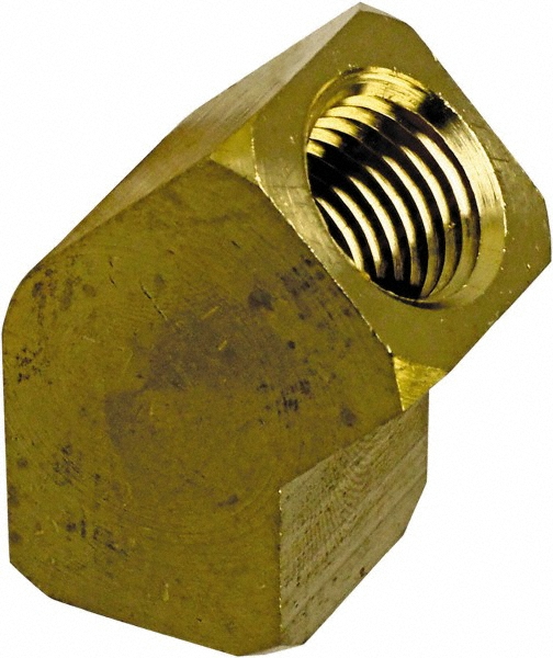CerroBrass Industrial Pipe 45 ° Female Elbow: 1/4" Female Thread, FNPT - 28019