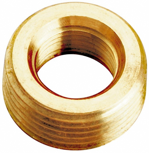 Merit Brass Brass Pipe Bushing: 1/4 x 1/8" Fitting, Threaded, MNPT x FNPT, Class 125 - BS115-0402