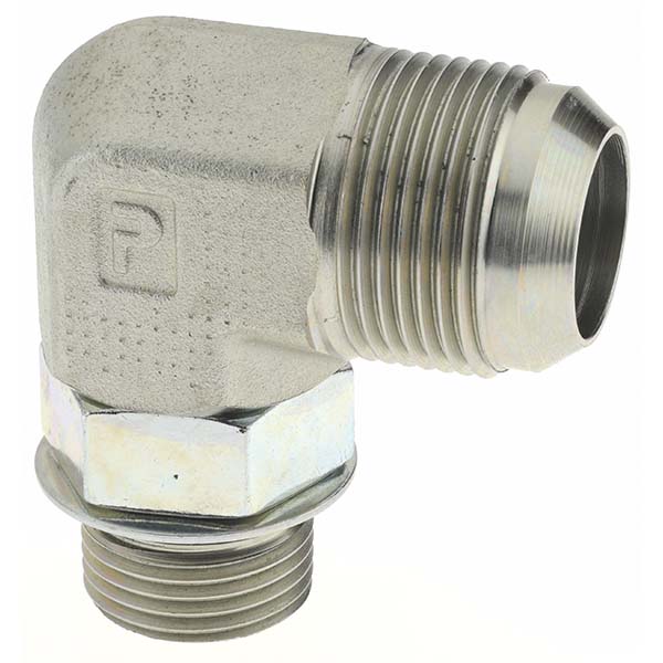 Parker Steel Flared Tube Male Adapter: 3/8" OD, 1/2-20 Thread, 37 deg Flared Angle - PT-00292