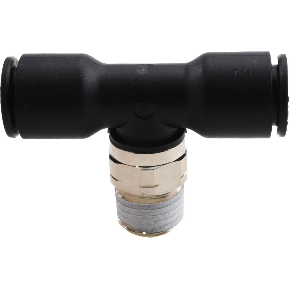 Parker Industrial Pipe Street Tee: 1/8" Female Thread, 1/8" Male Thread, MNPTF x FNPTF - 2225P-2