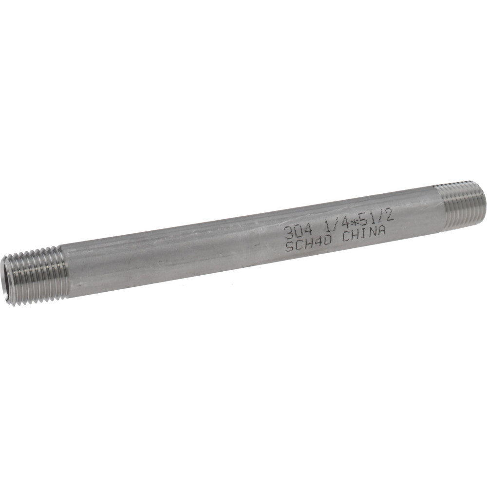 Value Collection Stainless Steel Pipe Nipple: 1/4" Pipe, Grade 304 & 304L - 4BN1/4*51/2