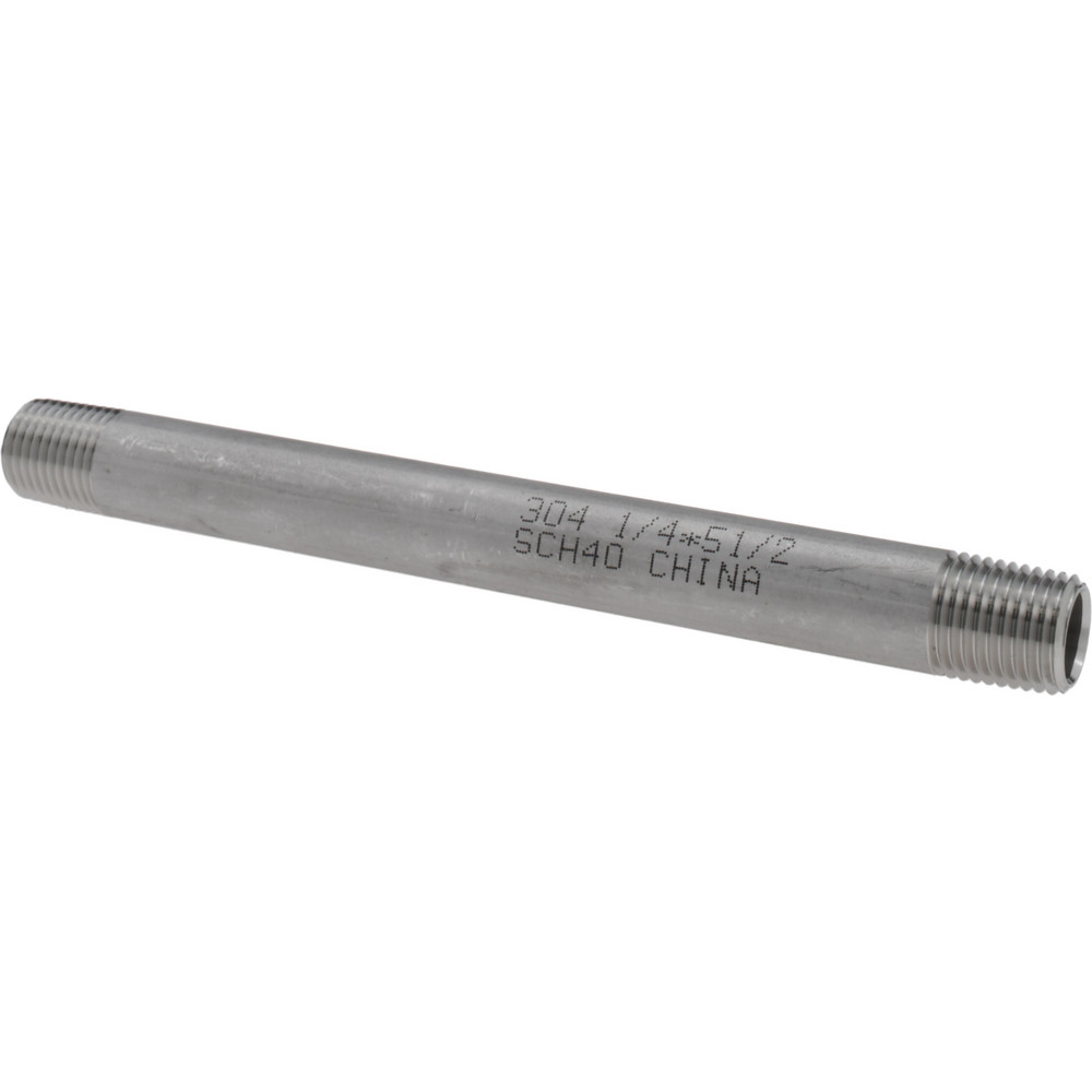 Value Collection Stainless Steel Pipe Nipple: 1/4" Pipe, Grade 304 & 304L - 4BN1/4*51/2