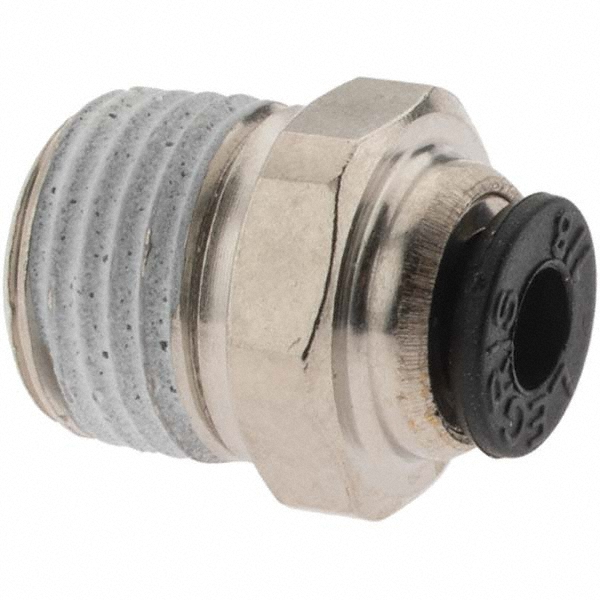 Parker Push-to-Connect Tube x MNPT Fitting: Connector, NPT, 1/8" OD - KP23827