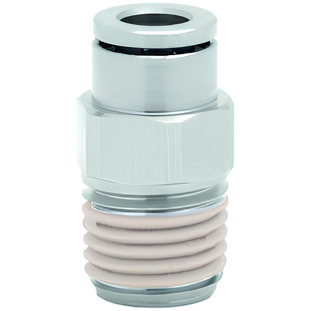 Norgren Push-to-Connect Tube x MNPT x Tube x Male Fitting: Pneumatic Adapter, NPTF, 6.00 mm OD - 104250618
