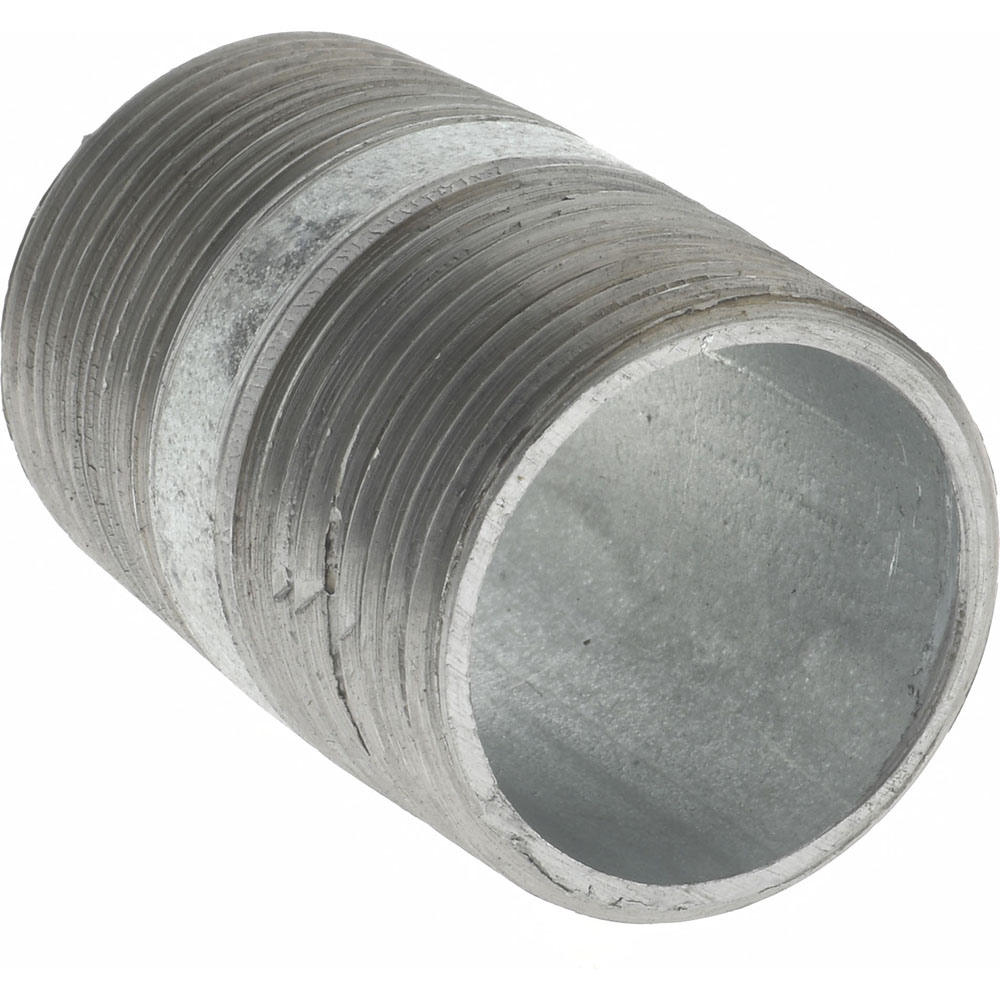 Value Collection Galvanized Pipe Nipple: 1", 2" Long, Schedule 40, Steel - NG06020