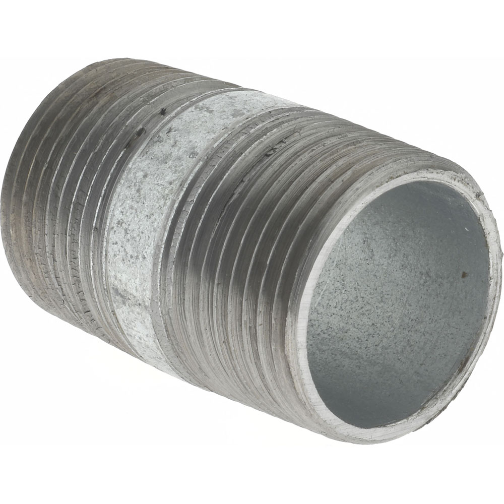 Value Collection Galvanized Pipe Nipple: 1", 2" Long, Schedule 40, Steel - NG06020