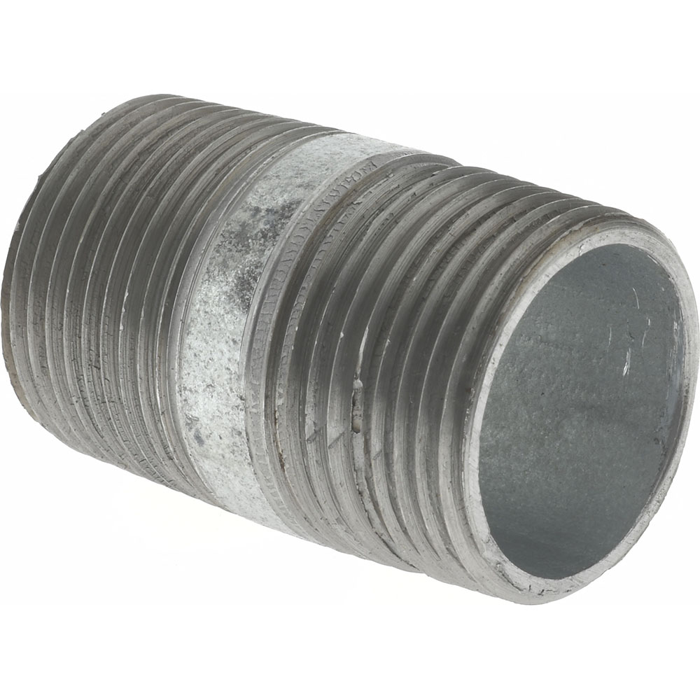 Value Collection Galvanized Pipe Nipple: 1", 2" Long, Schedule 40, Steel - NG06020
