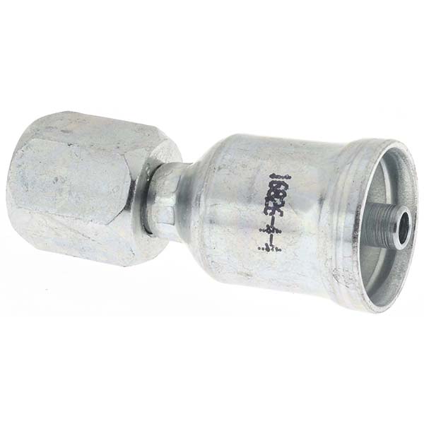 Parker Hydraulic Hose Female JIC 37 & 45 ° Dual Flare Swivel Straight Fitting: 0.25" ID, 4 mm, 7/16-20, 6,000 psi - 10656-4-4