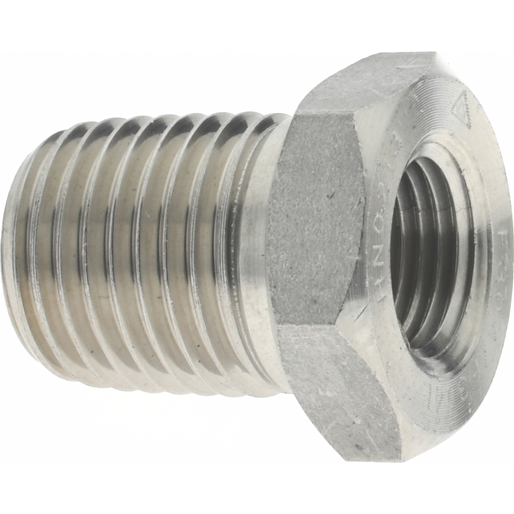 Merit Brass Pipe Bushing: 1/4 x 1/8", 304 & 304L Stainless Steel - 3414D-0402