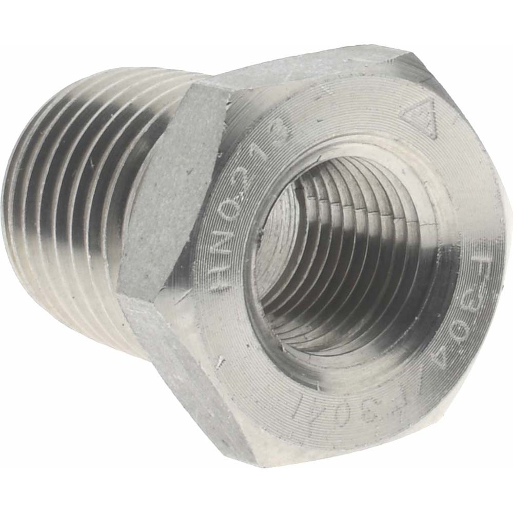 Merit Brass Pipe Bushing: 1/4 x 1/8", 304 & 304L Stainless Steel - 3414D-0402