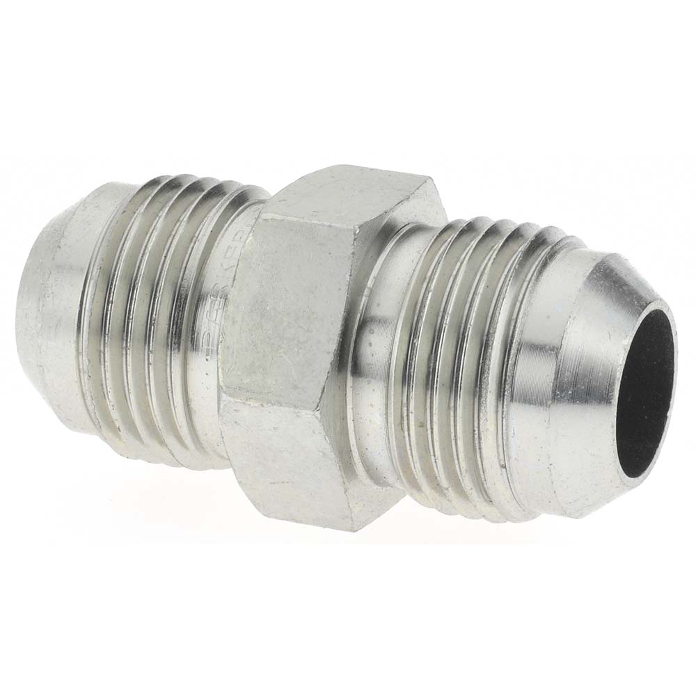 Parker Steel Flared Tube Connector: 3/8" OD, 37 deg Flared Angle - KP67150