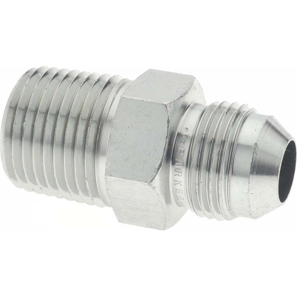 Parker Steel Flared Tube Connector: 3/8" OD, 37 deg Flared Angle - KP67150