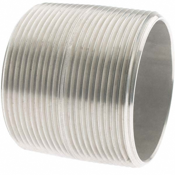 Merit Brass Stainless Steel Pipe Nipple: 2" Pipe, Grade 304 & 304L - 4032-450