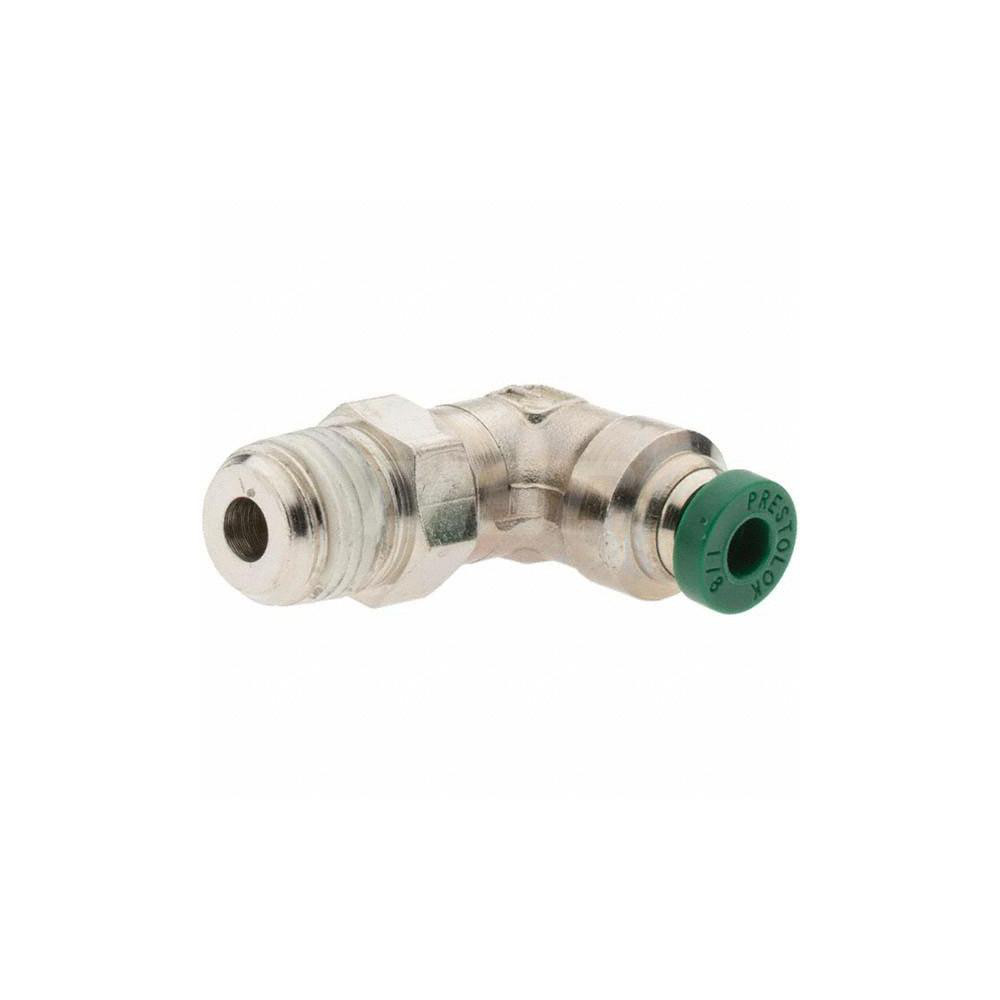 Parker Push-to-Connect Tube x MNPT x Tube x Male Fitting: Swivel Elbow, NPTF, 1/8" OD - 12539