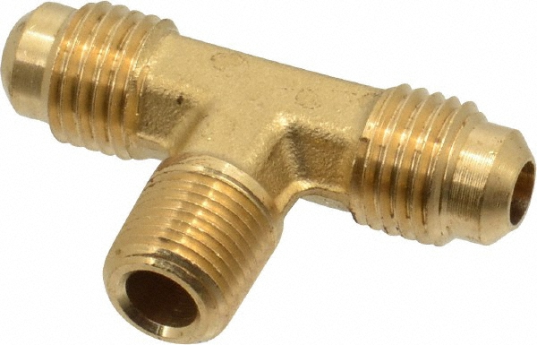 Parker Brass Flared Tube 90 Deg Male Elbow: 3/16" OD, 1/8-27 Thread, 45 deg Flared Angle - 149F-3-2