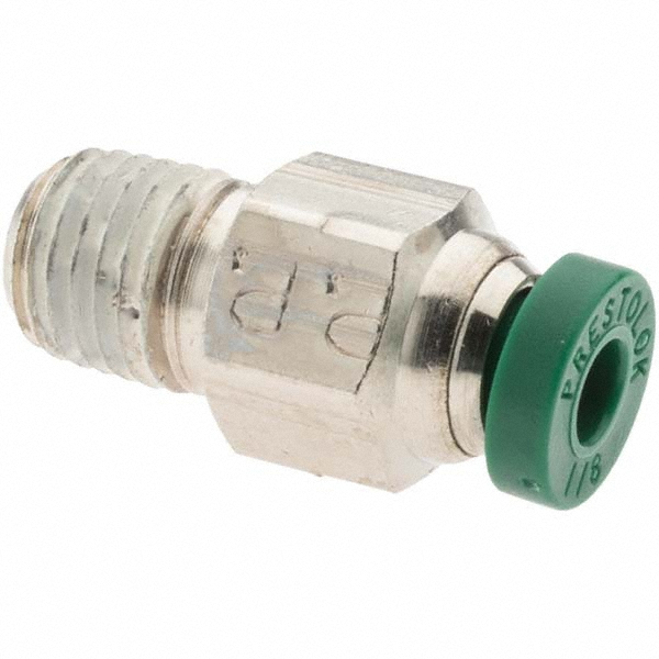 Parker Push-to-Connect Tube x MNPT x Tube x Male Fitting: Connector, NPTF, 1/8" OD - 12504