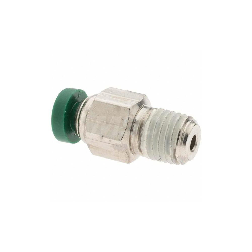 Parker Push-to-Connect Tube x MNPT x Tube x Male Fitting: Connector, NPTF, 1/8" OD - 12504