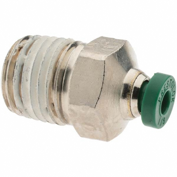 Parker Push-to-Connect Tube x MNPT x Tube x Male Fitting: Connector, NPTF, 1/8" OD - 12504