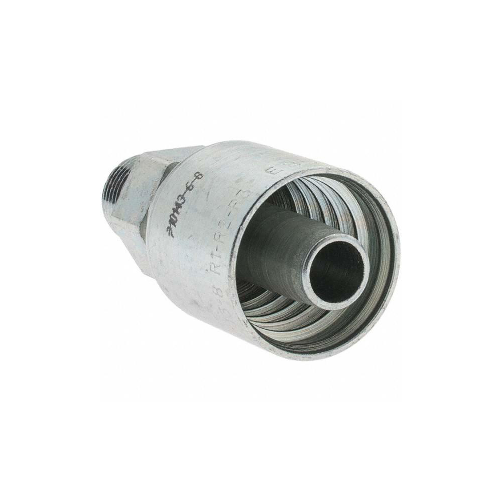 Parker Hydraulic Hose Male Rigid Fitting: 0.5" ID, 8 mm, 3/8" - KP81275