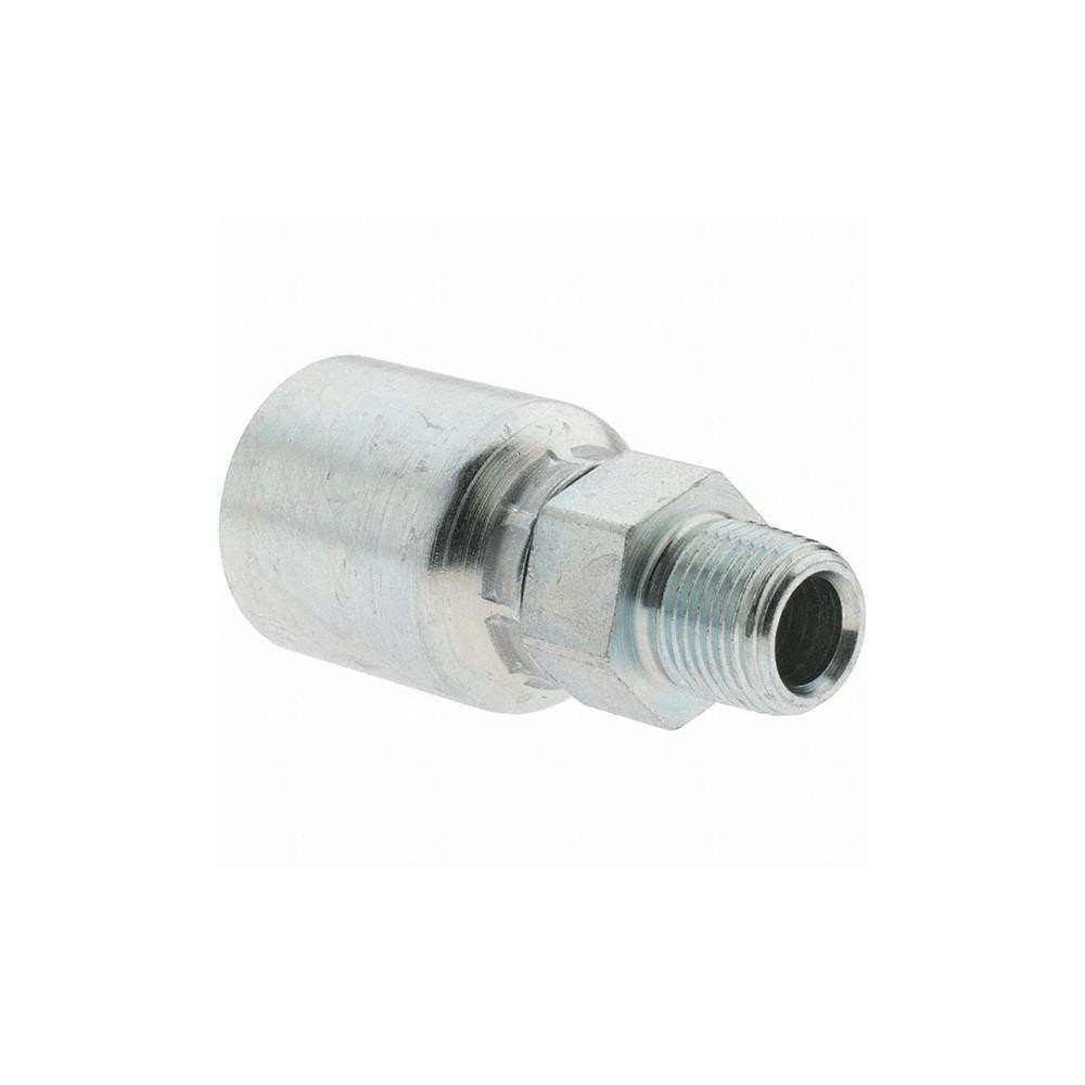 Parker Hydraulic Hose Male Rigid Fitting: 0.5" ID, 8 mm, 3/8" - KP81275