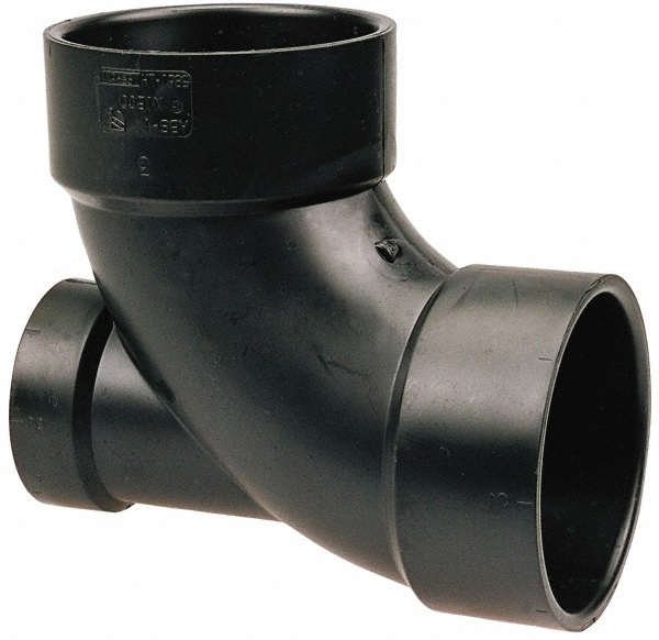 NIBCO Drain, Waste & Vent 90 deg; Elbow: 3" Fitting, Hub x Hub, Acrylonitrile Butadiene Styrene - I055550