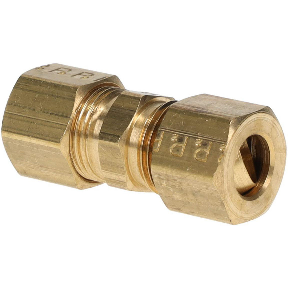 CerroBrass Compression Tube Union: 1/2-24, 5/16" Tube OD, Compression x Compression - 18065