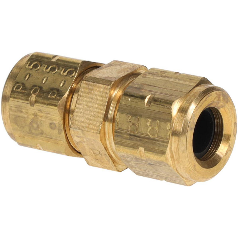 CerroBrass Compression Tube Union: 1/2-24, 5/16" Tube OD, Compression x Compression - 18065