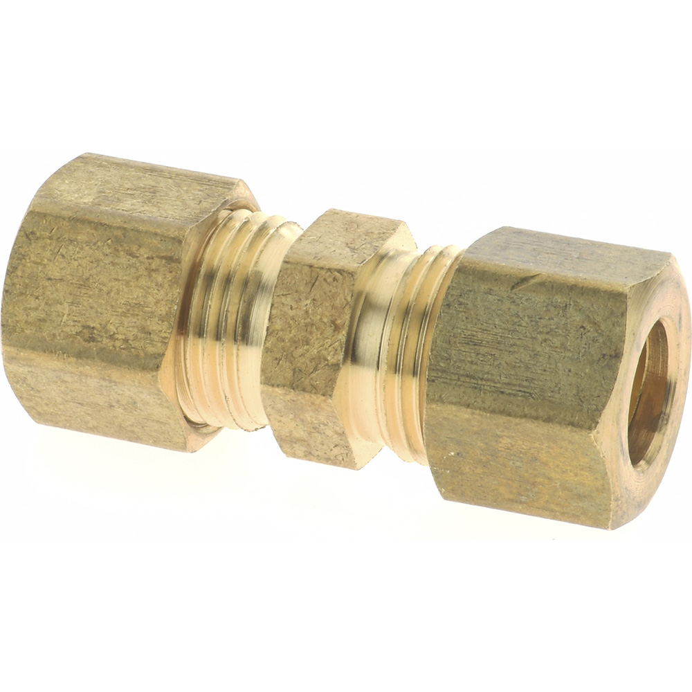 CerroBrass Compression Tube Union: 1/2-24, 5/16" Tube OD, Compression x Compression - 18065