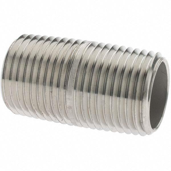 Value Collection Stainless Steel Pipe Nipple: 1/4" Pipe, Grade 316 & 316L - 6BN1/4*21/2