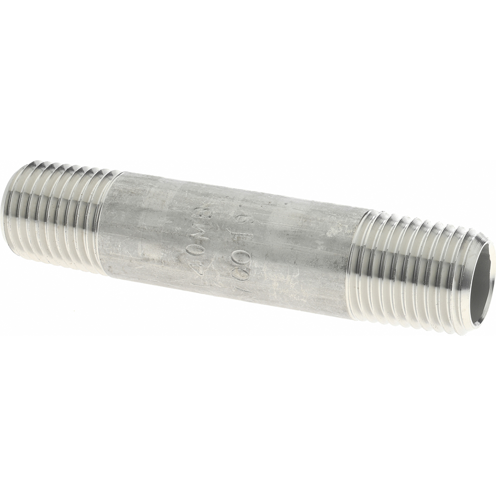 Value Collection Stainless Steel Pipe Nipple: 1/4" Pipe, Grade 316 & 316L - 6BN1/4*21/2