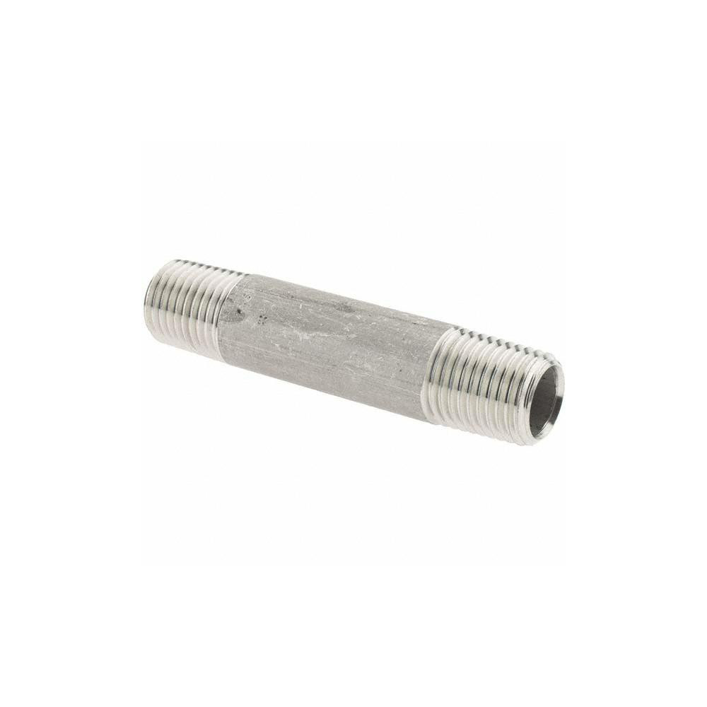 Value Collection Stainless Steel Pipe Nipple: 1/4" Pipe, Grade 316 & 316L - 6BN1/4*21/2