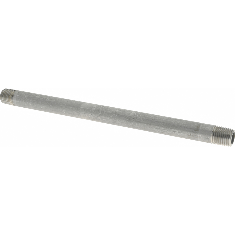 Merit Brass Stainless Steel Pipe Nipple: 1/4" Pipe, Grade 316 & 316L - 6004-800