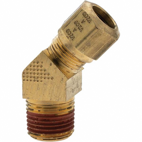 Parker Compression Tube 45 deg Male Elbow: 1/2" Tube OD, Tube x Compression - -10797-1