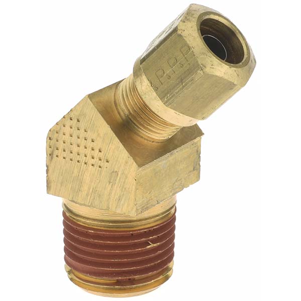 Parker Compression Tube 45 deg Male Elbow: 1/2" Tube OD, Tube x Compression - -10797-1