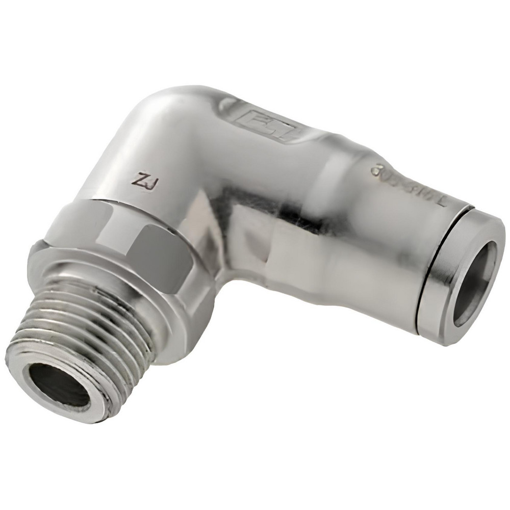 Legris Push-to-Connect Tube x MNPT x Tube x Male Fitting: Elbow, NPT, 1/4" OD - 3889 56 14
