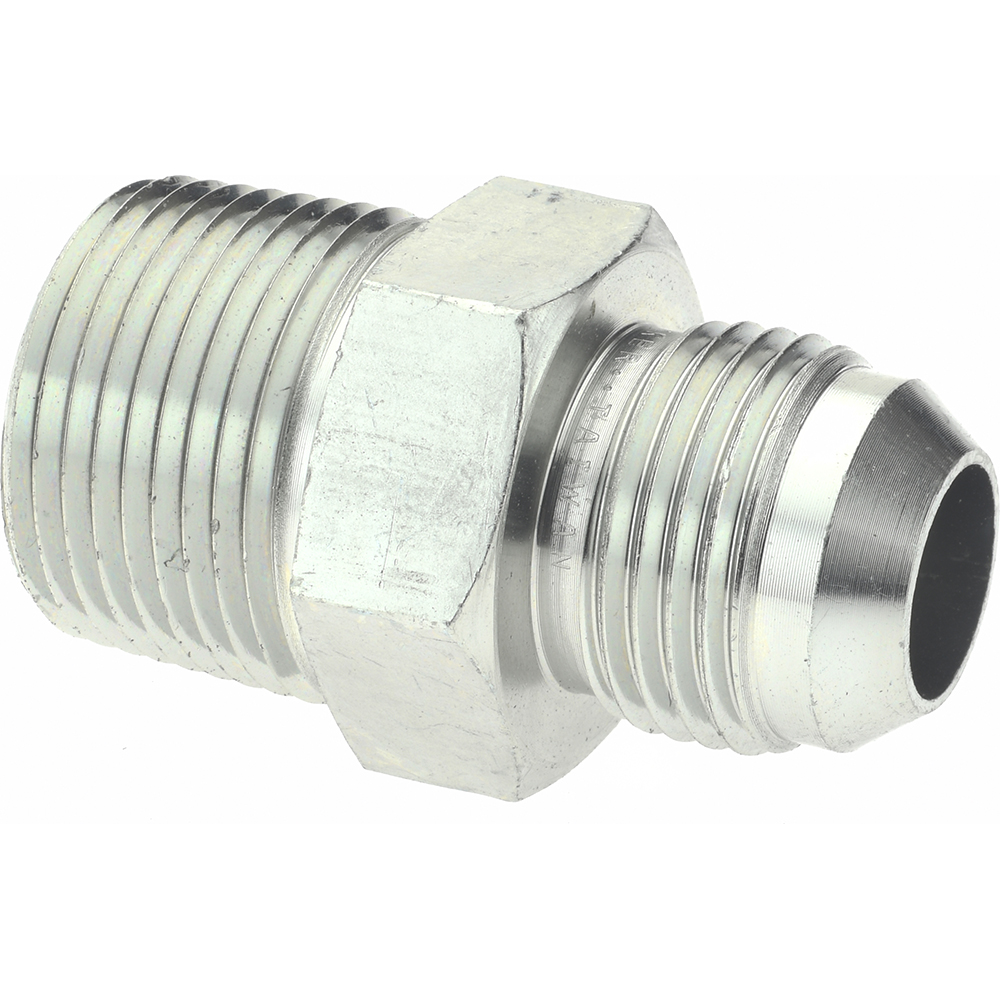 Parker Steel Flared Tube Connector: 5/8" OD, 3/4-14 Thread, 37 deg Flared Angle - KP17576