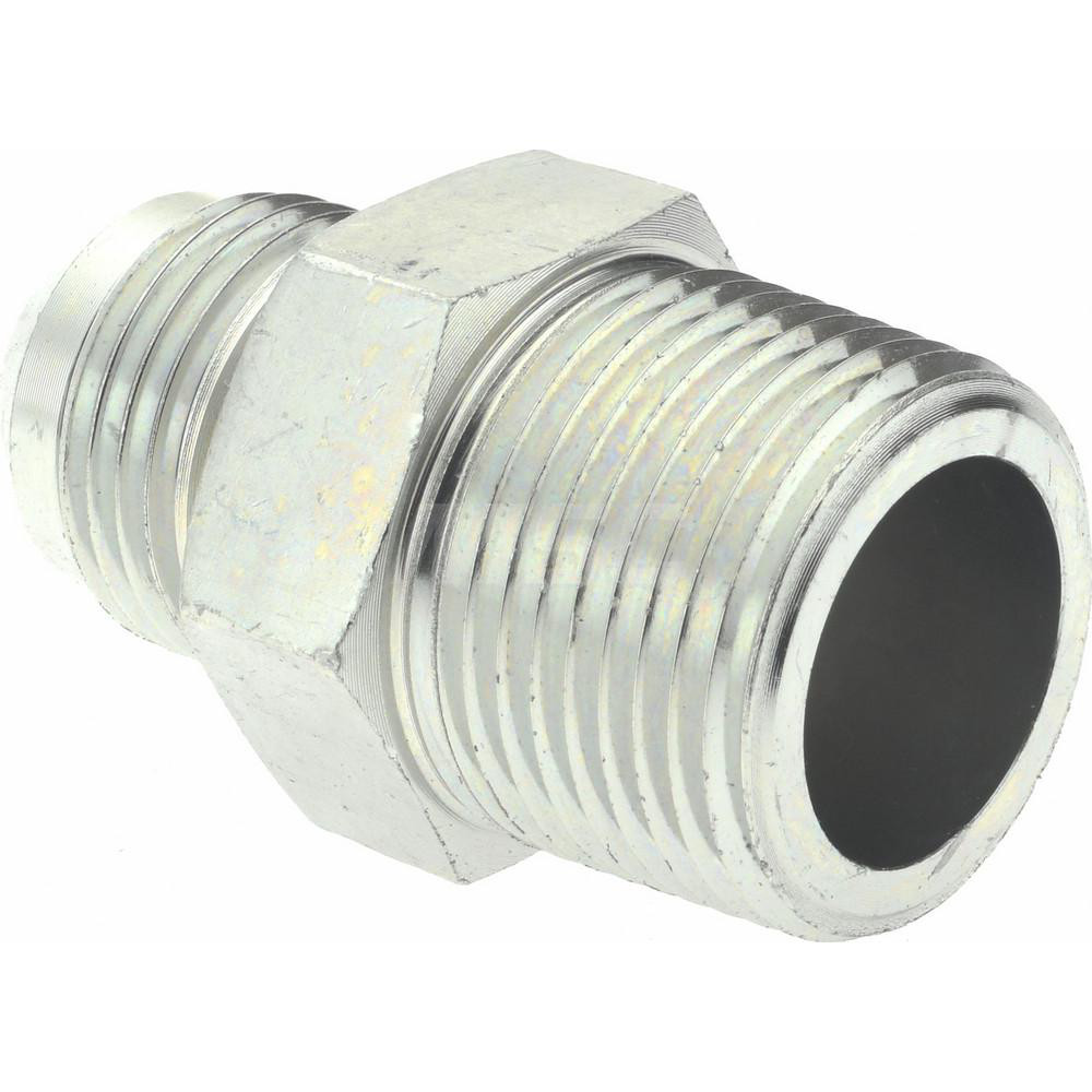 Parker Steel Flared Tube Connector: 5/8" OD, 3/4-14 Thread, 37 deg Flared Angle - KP17576