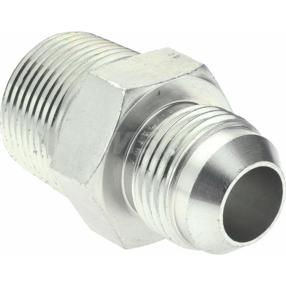 Parker Steel Flared Tube Connector: 5/8" OD, 3/4-14 Thread, 37 deg Flared Angle - KP17576