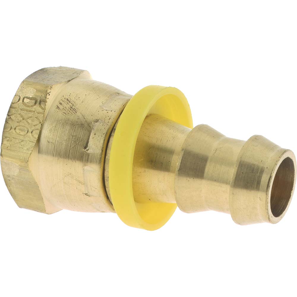 Dixon Valve & Coupling Barbed Push-On Hose Female Connector: 9/16" UNF, Brass, 1/4" Barb - 2880409C